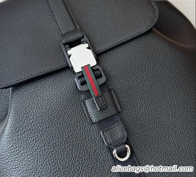 Top Quality Gucci Mens Leather Large Backpack Bag 816750 Black 2024