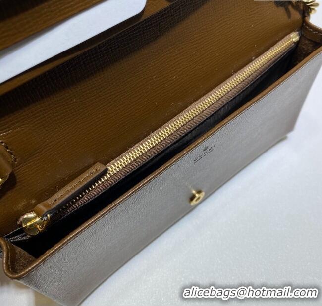 Good Taste Gucci Horsebit 1955 GG Canvas Wallet with Chain 621892 Brown 2024