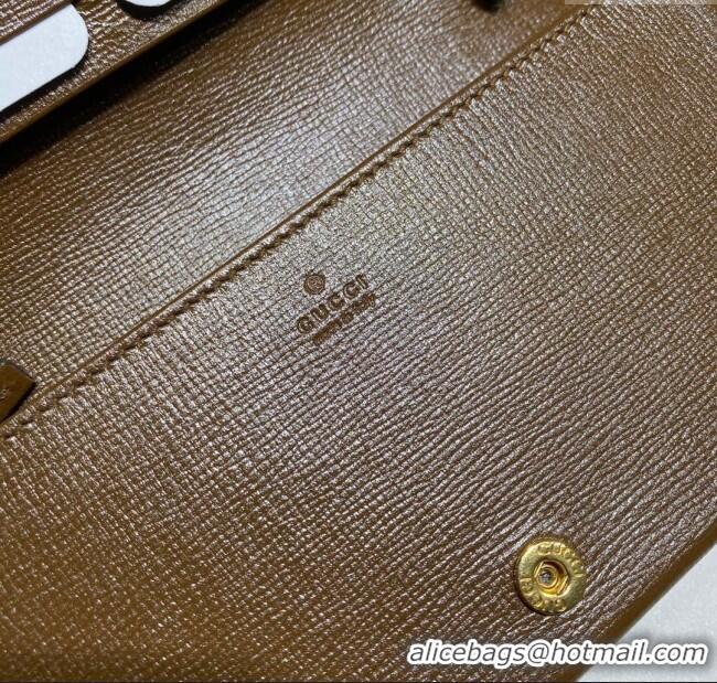 Good Taste Gucci Horsebit 1955 GG Canvas Wallet with Chain 621892 Brown 2024