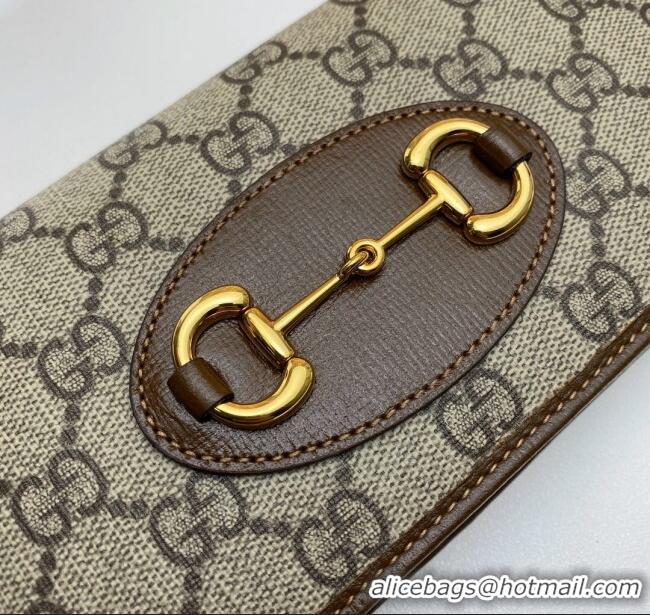 Good Taste Gucci Horsebit 1955 GG Canvas Wallet with Chain 621892 Brown 2024