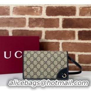 Top Grade Gucci GG Canvas Emblem Super Mini Shoulder bag 820688 Black 2024