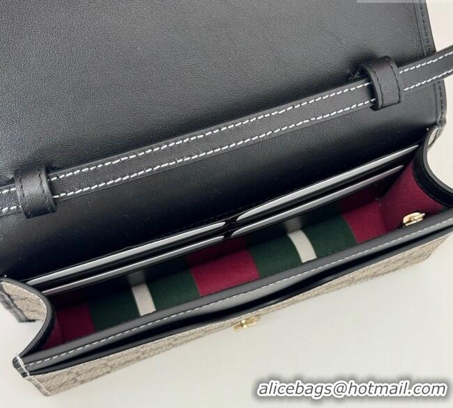 Top Grade Gucci GG Canvas Emblem Super Mini Shoulder bag 820688 Black 2024