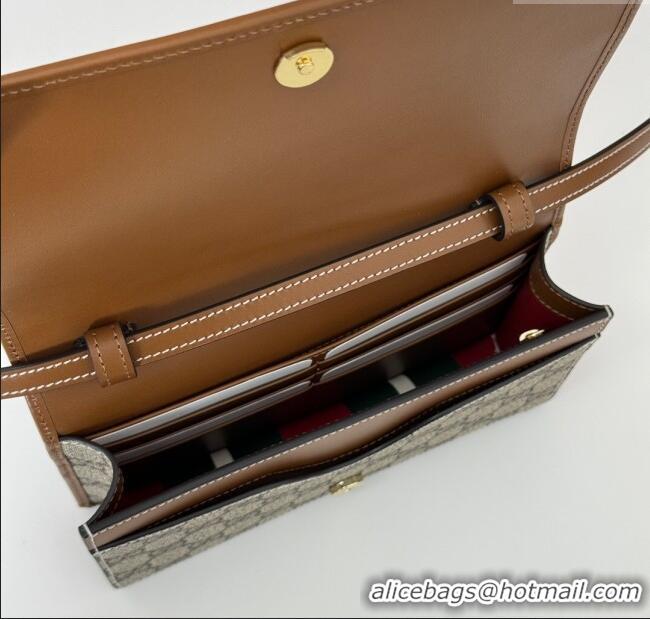 Luxury Discount Gucci GG Canvas Emblem Super Mini Shoulder bag 820688 Brown 2024