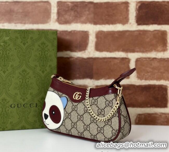 Top Grade Gucci GG Canvas Mini bag with Panda Detail 818763 2024