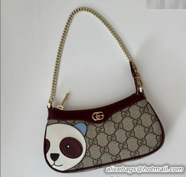 Top Grade Gucci GG Canvas Mini bag with Panda Detail 818763 2024