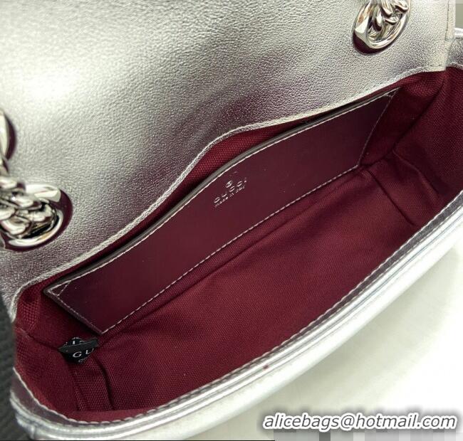 Unique Grade Gucci GG Marmont Matelasse Leather Mini Bag 446744 Silver 2024