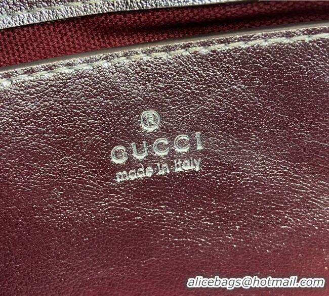 Unique Grade Gucci GG Marmont Matelasse Leather Mini Bag 446744 Silver 2024