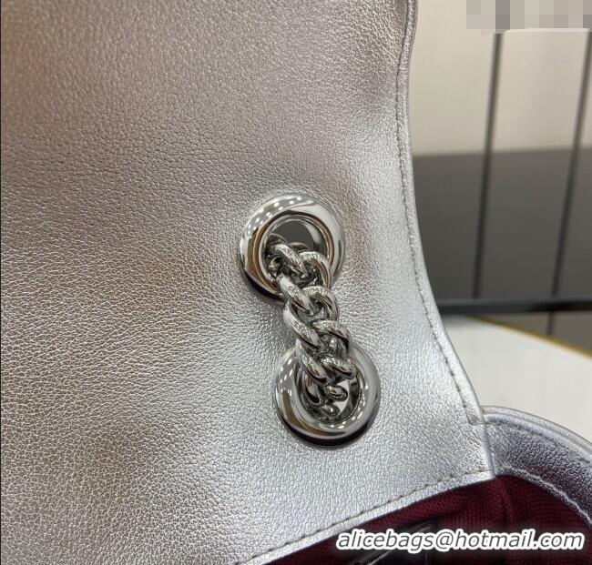 Unique Grade Gucci GG Marmont Matelasse Leather Mini Bag 446744 Silver 2024