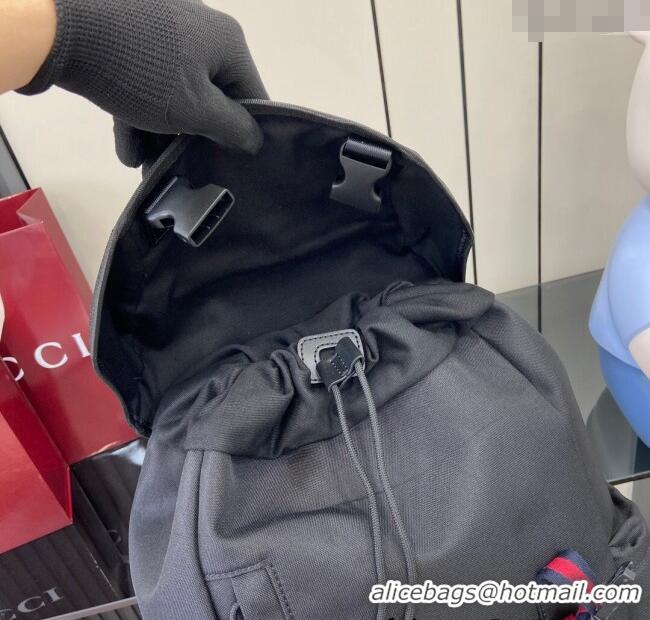Famous Brand Gucci Black Canvas Backpack Bag with Tiger and Flora Detail 429037 2024