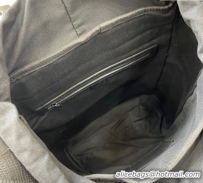 Famous Brand Gucci Black Canvas Backpack Bag with Tiger and Flora Detail 429037 2024