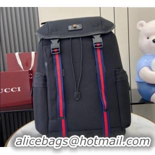 Inexpensive Gucci Black Canvas Backpack Bag with Web 429037 2024