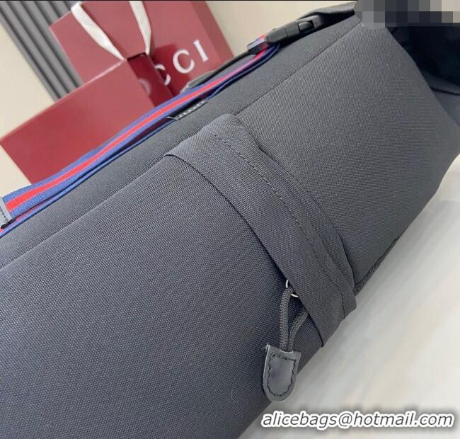Inexpensive Gucci Black Canvas Backpack Bag with Web 429037 2024