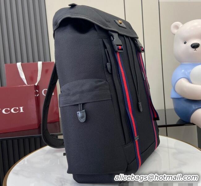 Inexpensive Gucci Black Canvas Backpack Bag with Web 429037 2024