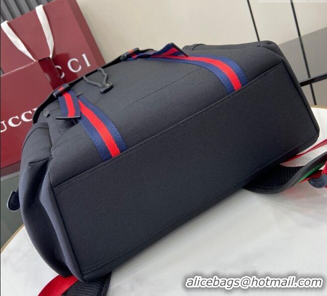Inexpensive Gucci Black Canvas Backpack Bag with Web 429037 2024
