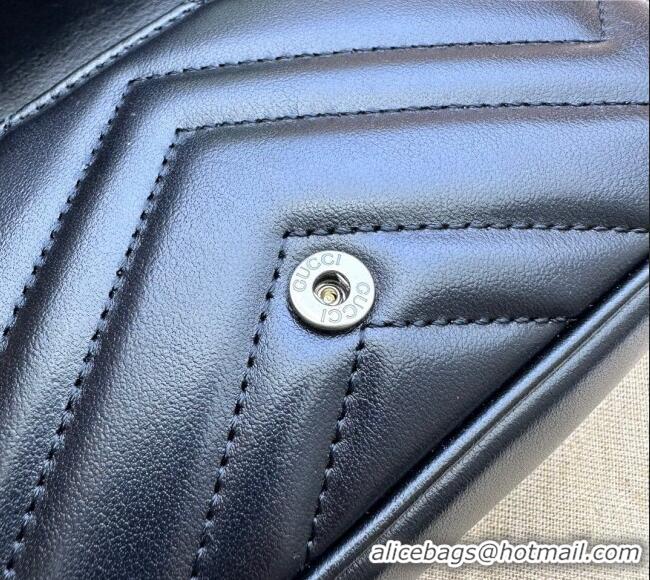 Best Price Gucci GG Marmont Matelasse Leather Super Mini Bag ‎476433 All Black 2024