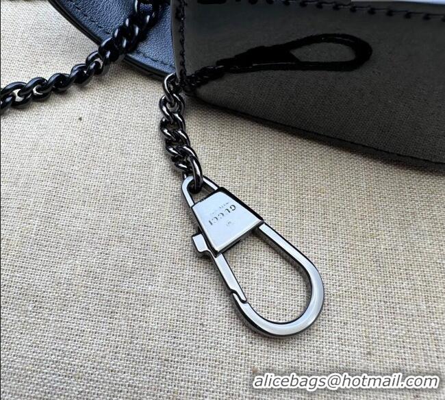 Grade Design Gucci GG Marmont Patent Leather Super Mini Bag ‎476433 All Black 2024