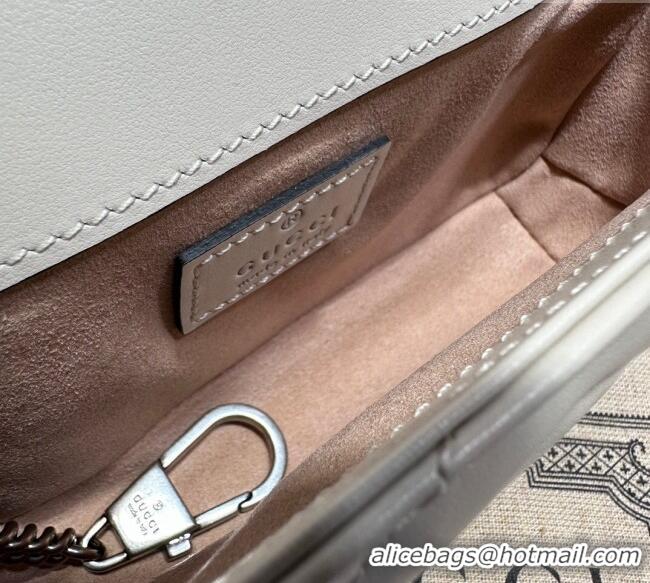 Buy Fashionable Gucci GG Marmont Matelasse Leather Super Mini Bag ‎476433 All White 2024