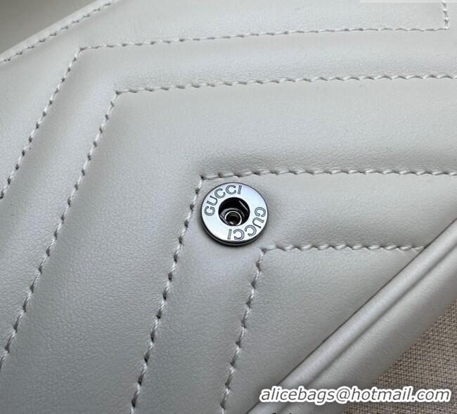 Buy Fashionable Gucci GG Marmont Matelasse Leather Super Mini Bag ‎476433 All White 2024