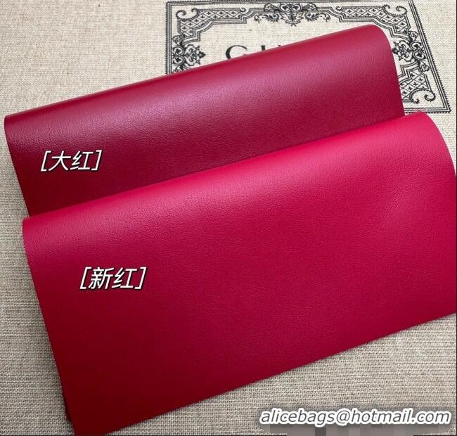 Top Quality Gucci GG Marmont Matelasse Leather Super Mini Bag ‎476433 New Red 2024