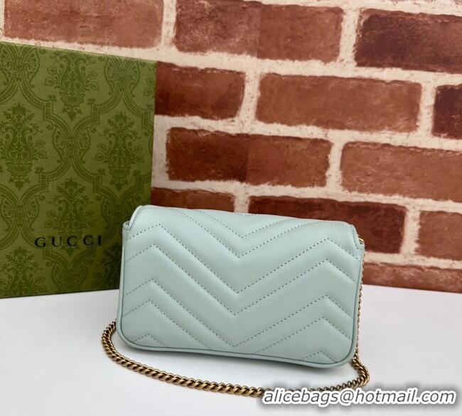 Buy Discount Gucci GG Marmont Matelasse Leather Super Mini Bag ‎476433 Pale Green 2024