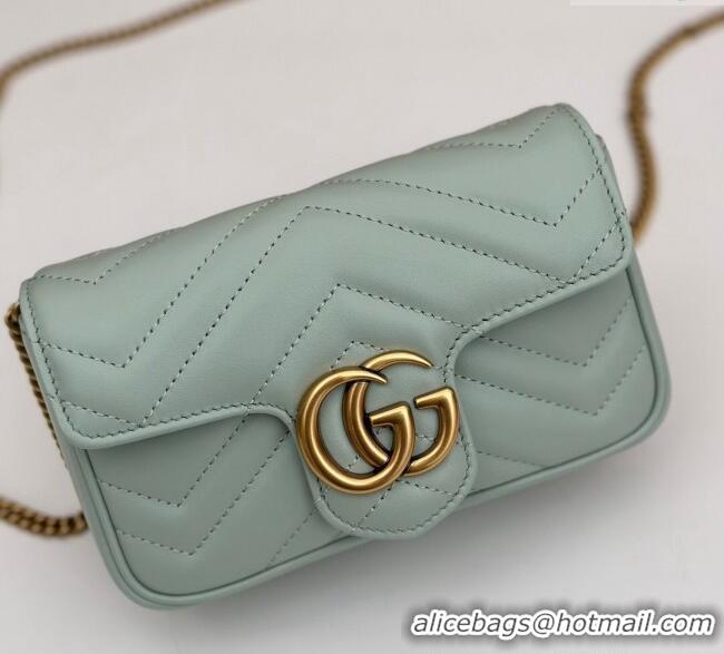 Buy Discount Gucci GG Marmont Matelasse Leather Super Mini Bag ‎476433 Pale Green 2024