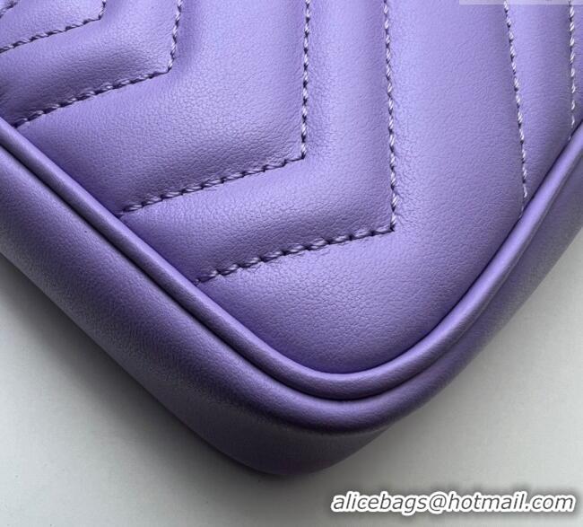 Top Quality Gucci GG Marmont Matelasse Leather Super Mini Bag ‎476433 Purple 2024