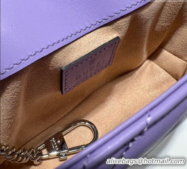 Top Quality Gucci GG Marmont Matelasse Leather Super Mini Bag ‎476433 Purple 2024