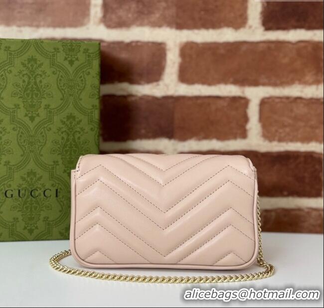 Best Price Gucci GG Marmont Matelasse Leather Super Mini Bag ‎476433 Light Pink 2024
