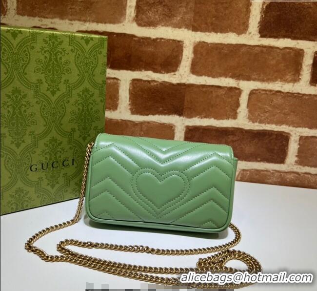 Best Price Gucci GG Marmont Matelasse Leather Super Mini Bag 476433 Sage Green 2024