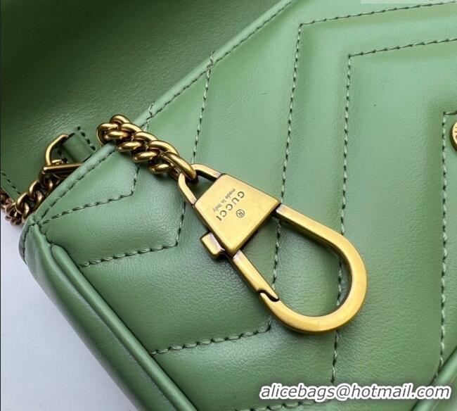 Best Price Gucci GG Marmont Matelasse Leather Super Mini Bag 476433 Sage Green 2024