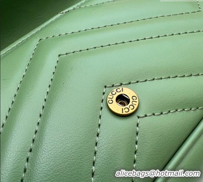 Best Price Gucci GG Marmont Matelasse Leather Super Mini Bag 476433 Sage Green 2024