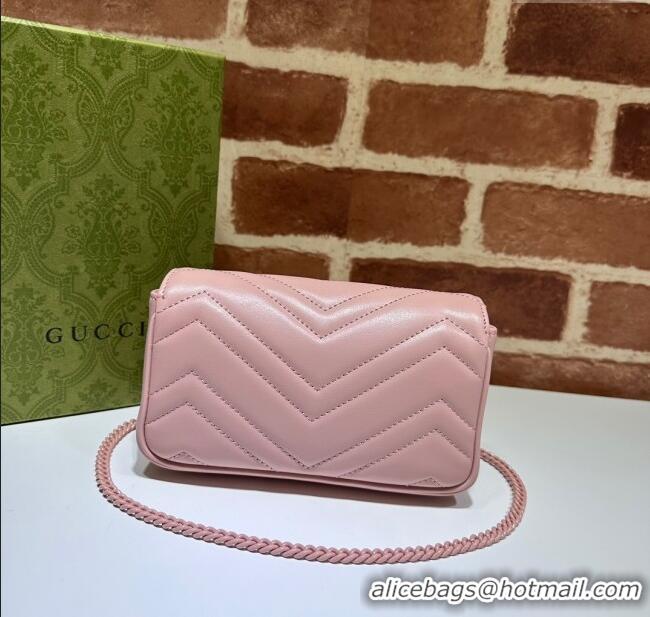 Good Taste Gucci GG Marmont Matelasse Leather Super Mini Bag ‎476433 All Pink 2024