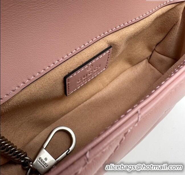 Good Taste Gucci GG Marmont Matelasse Leather Super Mini Bag ‎476433 All Pink 2024