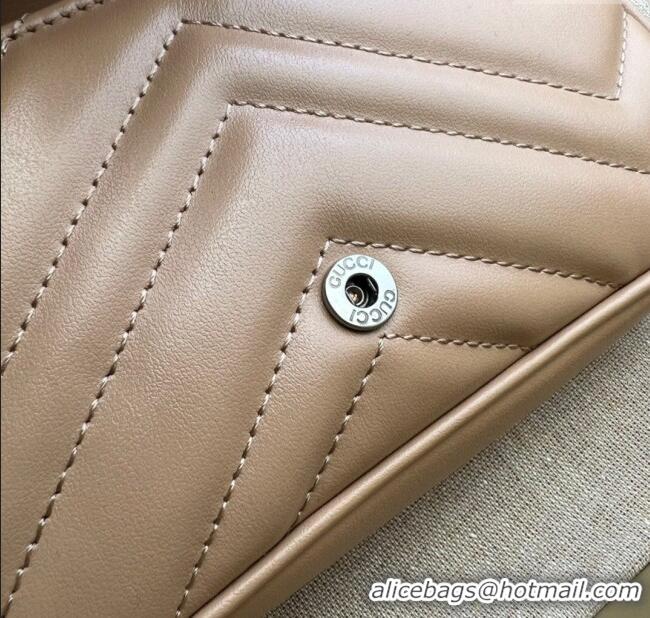 Best Grade Gucci GG Marmont Matelasse Leather Super Mini Bag ‎476433 Rose Beige 2024