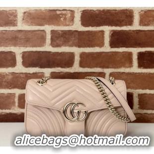 Promotional Gucci GG Marmont Matelasse Leather Small Shoulder Bag 443497 Light Pink 2024