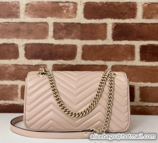 Promotional Gucci GG Marmont Matelasse Leather Small Shoulder Bag 443497 Light Pink 2024