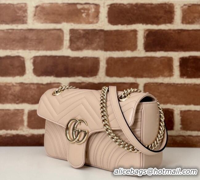 Promotional Gucci GG Marmont Matelasse Leather Small Shoulder Bag 443497 Light Pink 2024