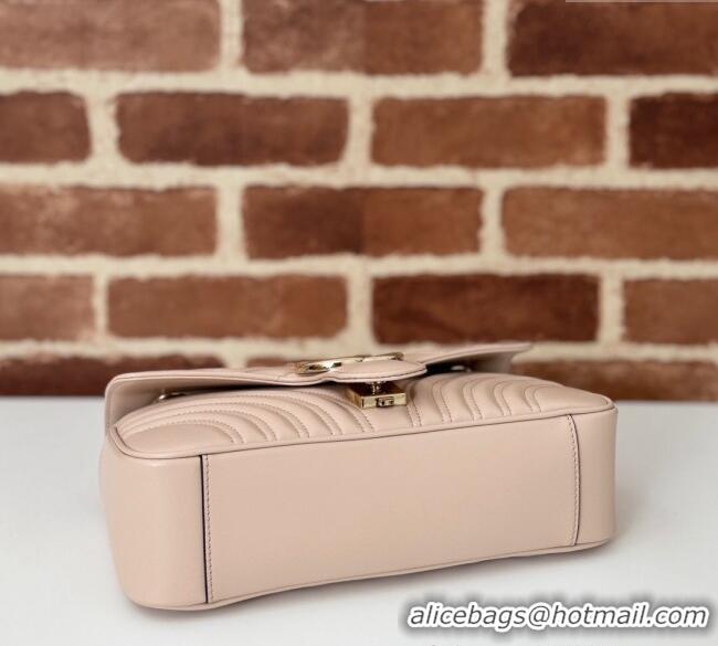Promotional Gucci GG Marmont Matelasse Leather Small Shoulder Bag 443497 Light Pink 2024