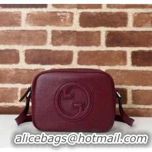 Luxury Cheap Gucci Blondie Leather Mini Shoulder Bag 820429 Ancora Red 2024