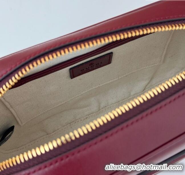 Luxury Cheap Gucci Blondie Leather Mini Shoulder Bag 820429 Ancora Red 2024