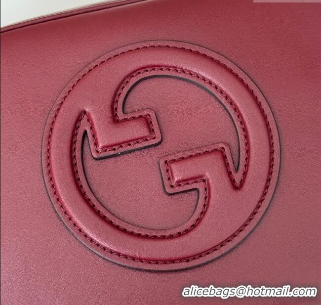 Luxury Cheap Gucci Blondie Leather Mini Shoulder Bag 820429 Ancora Red 2024