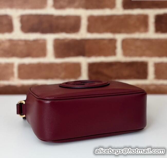 Luxury Cheap Gucci Blondie Leather Mini Shoulder Bag 820429 Ancora Red 2024