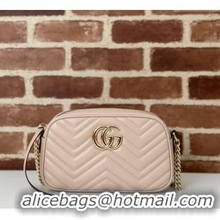 Buy Discount Gucci GG Marmont Leather Small Shoulder Bag 447632 Light Pink 2024