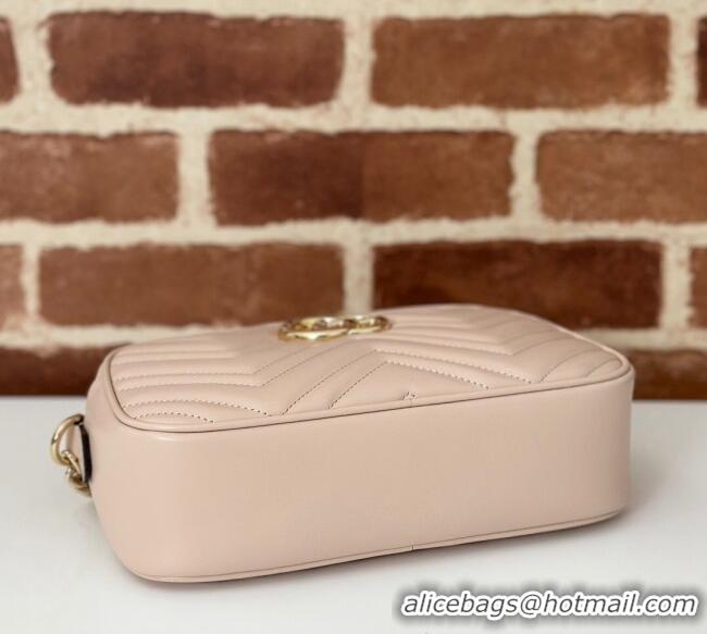 Buy Discount Gucci GG Marmont Leather Small Shoulder Bag 447632 Light Pink 2024