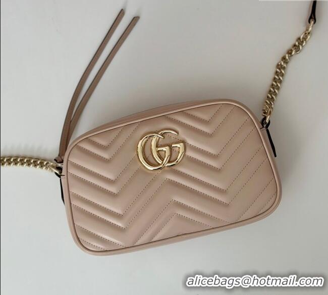 Buy Discount Gucci GG Marmont Leather Small Shoulder Bag 447632 Light Pink 2024