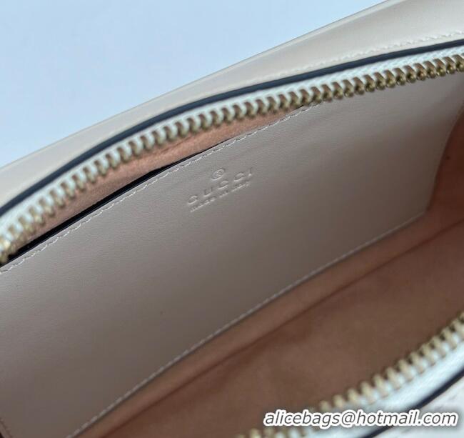 Buy Discount Gucci GG Marmont Leather Small Shoulder Bag 447632 White/Gold 2024