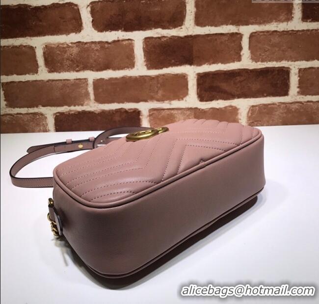 Cheap Design Gucci GG Marmont Leather Small Shoulder Bag 447632 Nude pink 2024