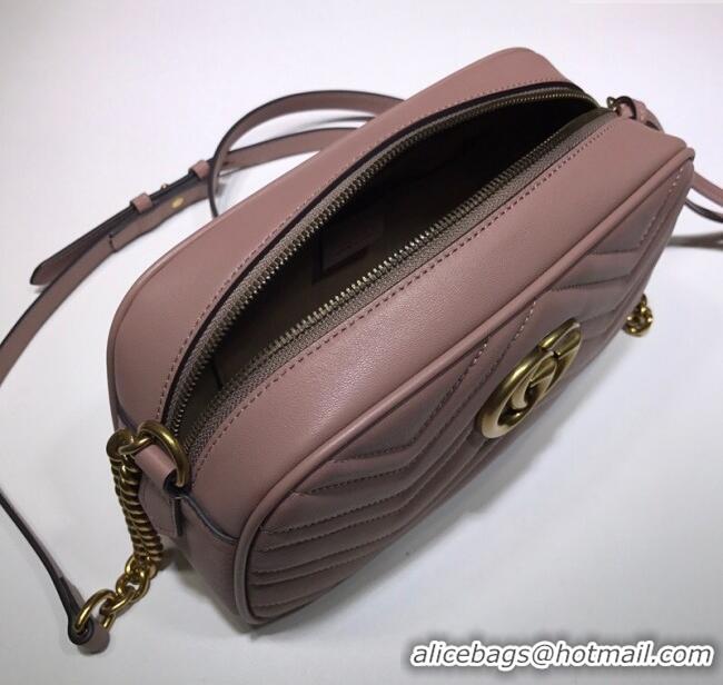 Cheap Design Gucci GG Marmont Leather Small Shoulder Bag 447632 Nude pink 2024