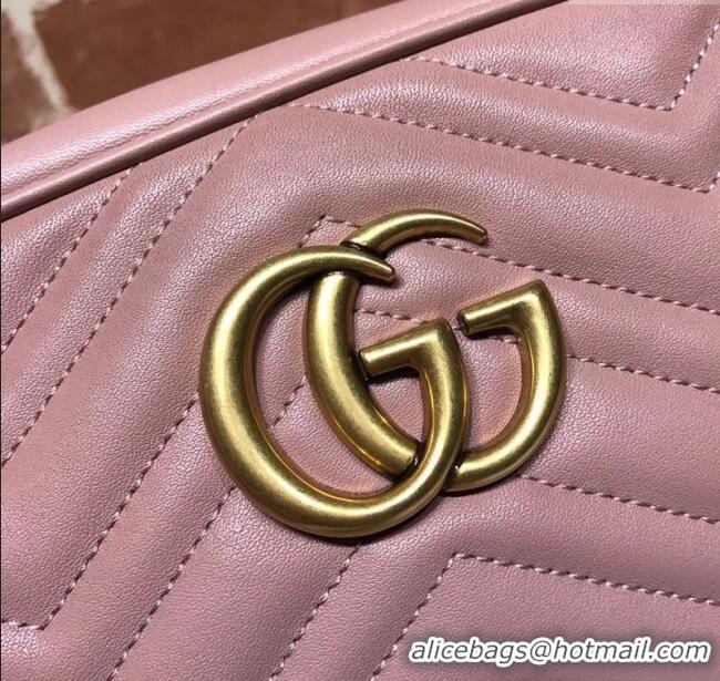 Cheap Design Gucci GG Marmont Leather Small Shoulder Bag 447632 Nude pink 2024