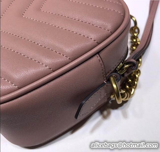 Cheap Design Gucci GG Marmont Leather Small Shoulder Bag 447632 Nude pink 2024